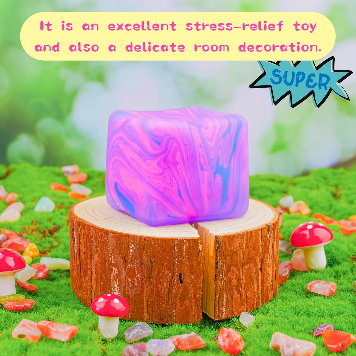 NeeDoh Nice Cube C Solid Squish C Pink & Blue - Image 5