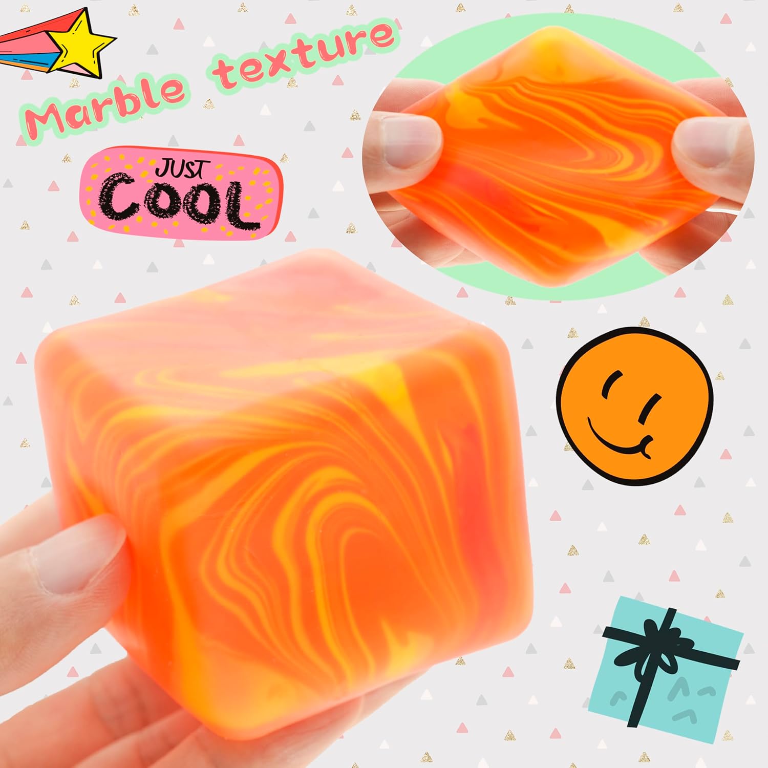 eeDoh Nice Cube C Solid Squish C Yellow & Orange - Image 7