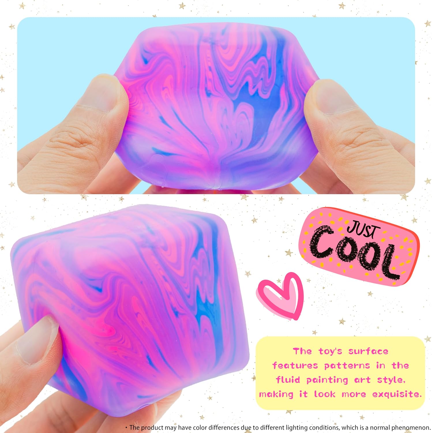 NeeDoh Nice Cube C Solid Squish C Pink & Blue - Image 2