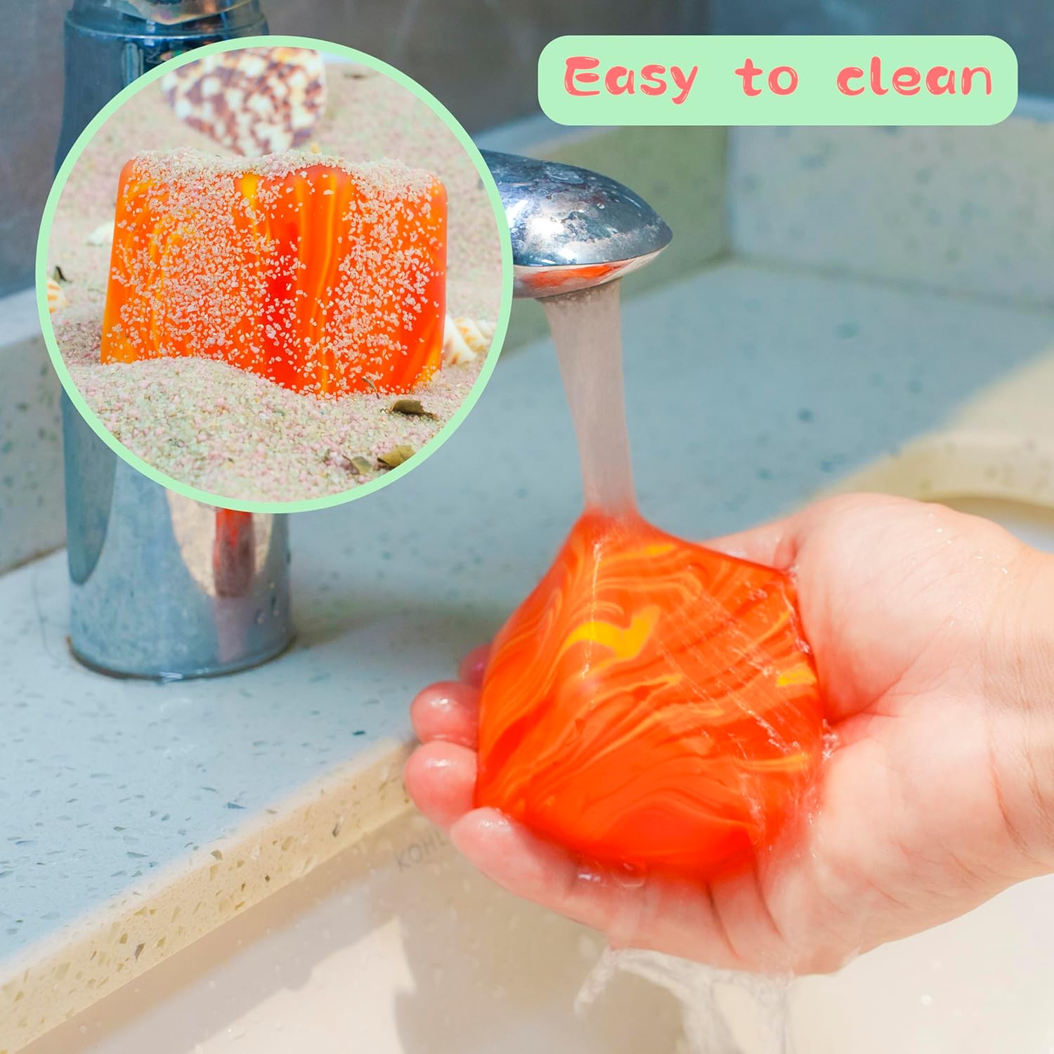 eeDoh Nice Cube C Solid Squish C Yellow & Orange - Image 5