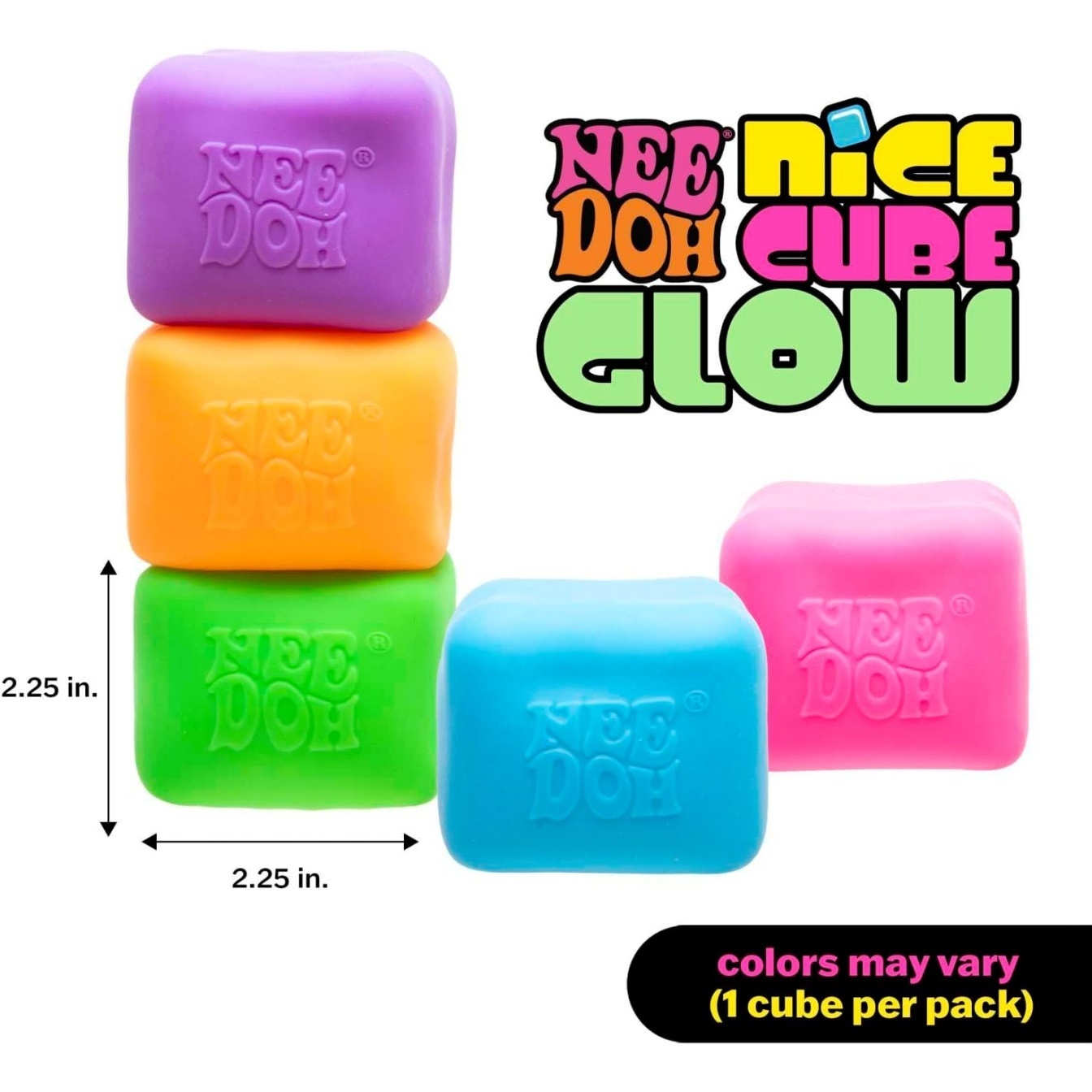 NeeDoh Nice Cube Glow - Glows in the Dark - Assorted - Image 4